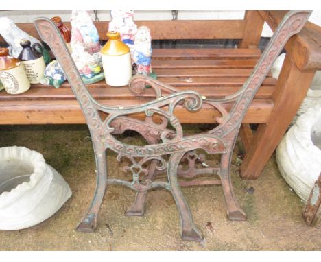 PAIR OF CAST METAL BENCH ENDS