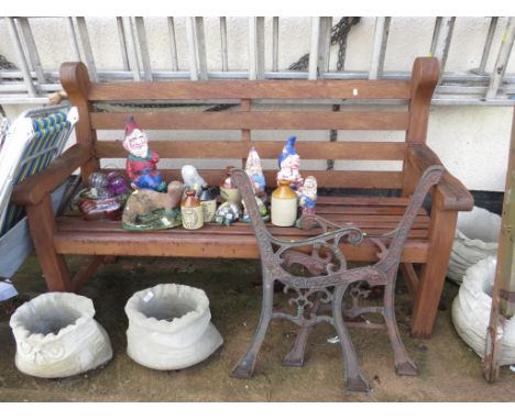 LARGE HARDWOOD GARDEN BENCH