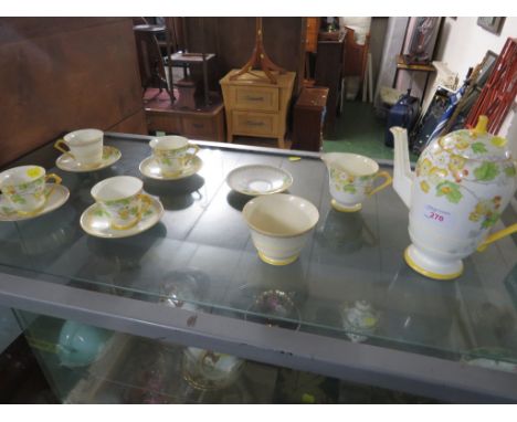 PARAGON CHINA ART DECO STYLE PART COFFEE SET DECORATED WITH YELLOW FLOWERS