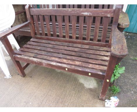 SMALL HARDWOOD GARDEN BENCH