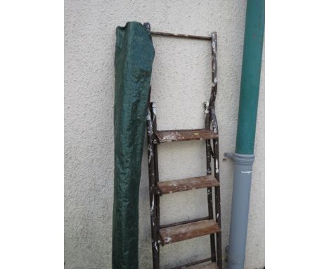 FIVE TREAD STEPLADDER AND A ROTARY CLOTHES LINE