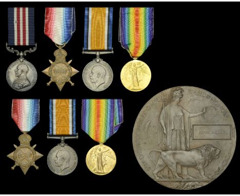 Family Group:  A Great War ‘Western Front’ M.M. group of four awarded to Sergeant L. Norris, Royal Field Artillery Military M