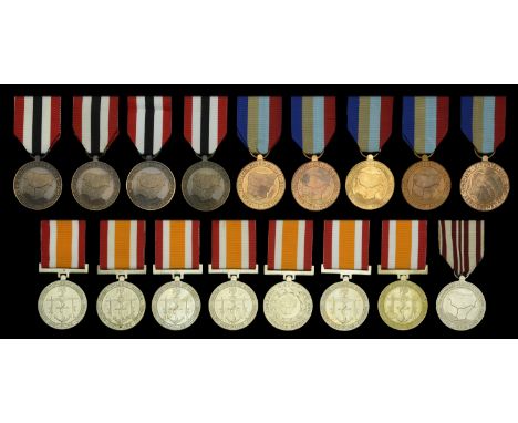 Nigeria, Republic, Nigerian Crisis Medal 1966-70, silvered; National Service Medal 1966-70, bronze (5); Defence Service Medal