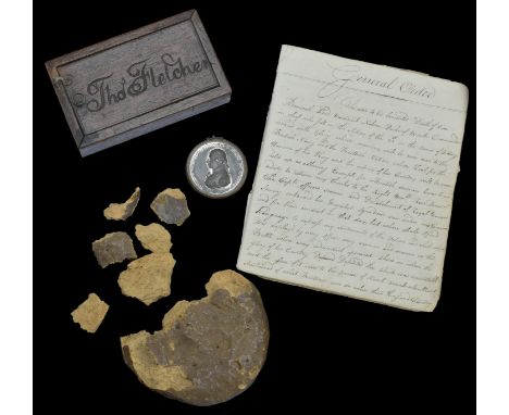 The Boulton’s Trafalgar Medal together with an unusual collection of items belonging to Able Seaman Thomas Fletcher, H.M.S. D