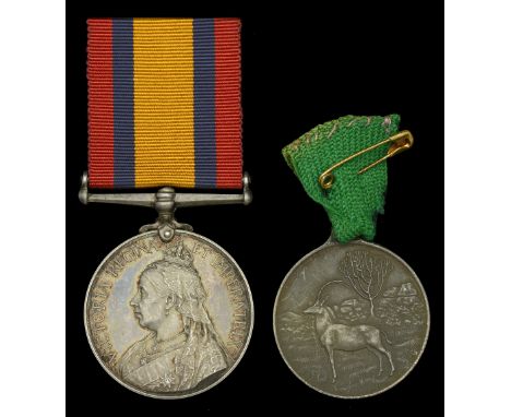 Queen’s South Africa 1899-1902, no clasp (919 Corpl. E. J. Holmes. P. Elzbth. T.G.); together with a commemorative medal for 