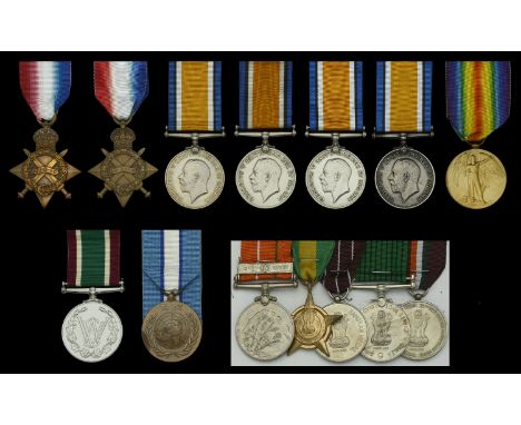 1914-15 Star (2) (2723 Pte. L. J. Allen. Som. L.I.; 19417 Pte. D. Jenkins. Welsh R.); British War Medal 1914-20 (4) (6241 W.O