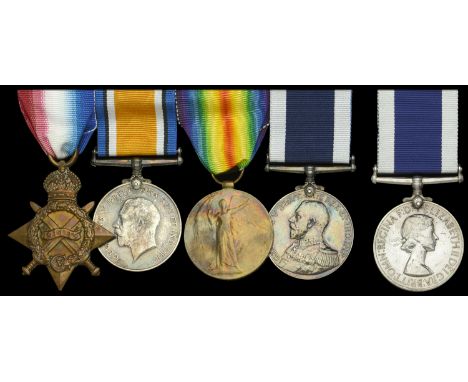 Four: Stoker Petty Officer A. Gilson, Royal Navy 1914-15 Star (K.19832, A. Gilson. Sto.1., R.N.); British War and Victory Med