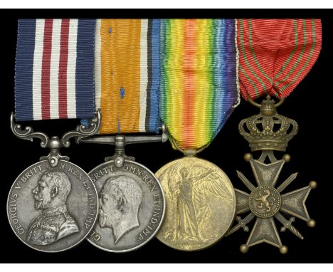 A Great War 1918 ‘Flanders Offensive’ M.M., Belgian Croix de Guerre group of four awarded to Sergeant F. W. C. Douglas, 17th 