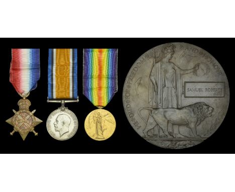 Three: Captain S. Roberts, Royal Engineers, who committed suicide at Rouen on 6 December 1914  1914 Star (Hon: Capt: S. Rober