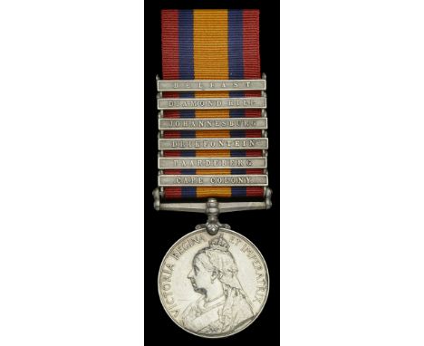 Queen’s South Africa 1899-1902, 6 clasps, Cape Colony, Paardeberg, Driefontein, Johannesburg, Diamond Hill, Belfast (5606 Pte