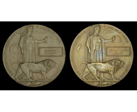 Memorial Plaque (2) (Frederick S. Beath; Herbert Henry Palmer) second in card envelope, good very fine (2) £60-£80  ---  Fred