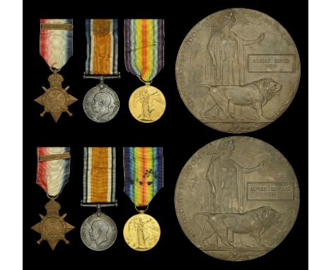 Family group:  Three: Private R. D. Webb, 2nd Battalion, Essex Regiment, who was killed in action near Chapelle d’Armentières