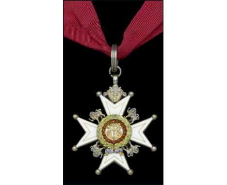 The Most Honourable Order of the Bath, C.B. (Military) Companion’s breast badge, converted for neck wear, silver-gilt and ena