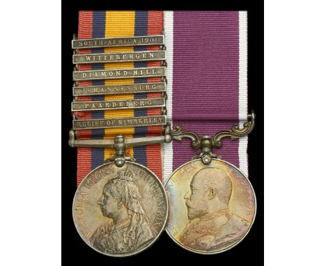 Pair: Gunner H. Birks, “Q” Battery, Royal Horse Artillery   Queen’s South Africa 1899-1902, 6 clasps, Relief of Kimberley, Pa