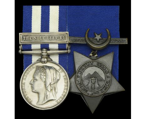 Pair: Surgeon R. Lesly, Army Medical Department, who died of enteric near Suakin in May 1885  Egypt and Sudan 1882-89, undate