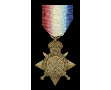 The 1914 Star awarded to Private E. J. Newbold, 1st Battalion, Dorsetshire Regiment, who was killed in action during the retr