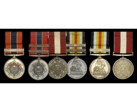 Six: Fireman B. Johnson  National Fire Brigades Association Long Service Medal, silver, with clasp for Twenty Years’ service,