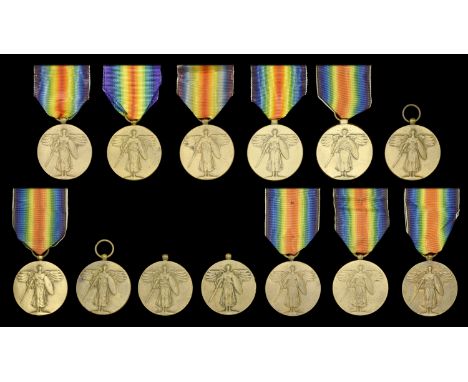 United States of America, Allied Victory Medal, no clasp, bronze (13), two lacking ring suspensions and one with unofficial s