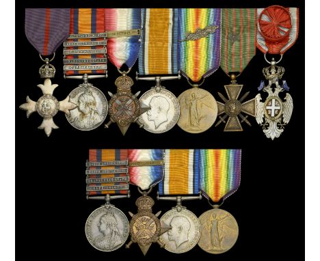 Family Group:  A Great War O.B.E. group of seven awarded to Major M. Higgin-Birket, Lancashire Fusiliers, a Boer War veteran 