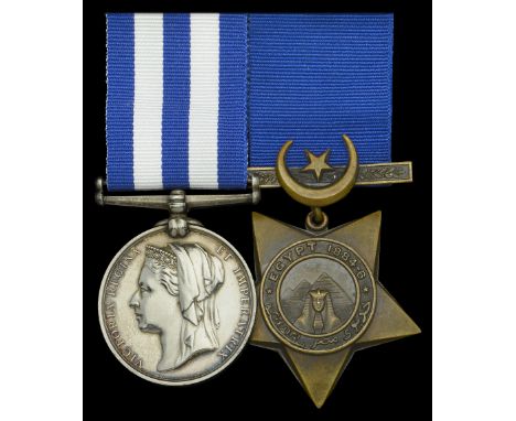 Pair: Lieutenant J. H. C. East, Royal Navy   Egypt and Sudan 1882-89, undated reverse, no clasp (Lieut.J. H. C. East, R.N. H.