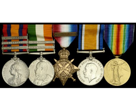 Five: Acting Corporal W. Curran, Royal Dublin Fusiliers  Queen’s South Africa 1899-1902, 3 clasps, Cape Colony, Transvaal, Wi