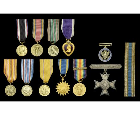 United States of America, Army Distinguished Service Medal; Purple Heart; Air Medal; Allied Victory Medal, 1 clasp, Foreign S