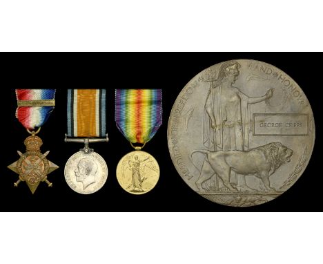 Three: Private G. Cripps, 1st Battalion, Northamptonshire Regiment, who died of wounds received at the Battle of the Aisne on