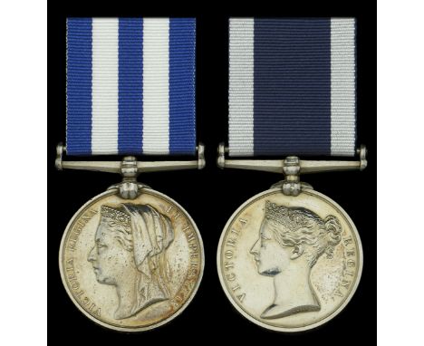 Pair: Commissioned Boatman F. Morrell, Royal Navy  Egypt and Sudan 1882-89, undated reverse, no clasp (F. Morrell, Sto. H.M.S