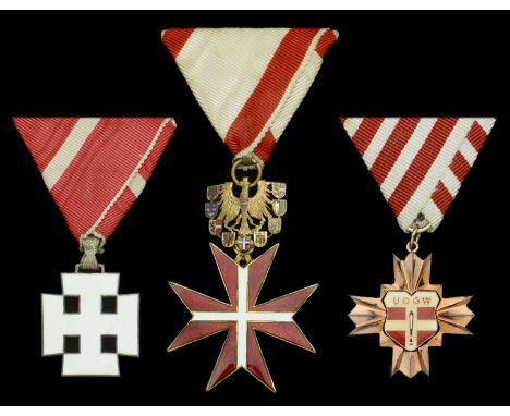 Austria, First Republic, Order of Merit, Knight’s Cross, 32mm, silver and white enamel, very fine  Austria, Second Republic, 
