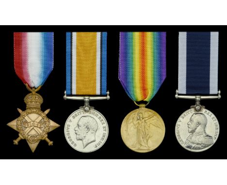 Four: Chief Stoker G. Wright, Royal Navy  1914-15 Star (K.3708, G. Wright, Act. L. Sto., R.N.); British War and Victory Medal