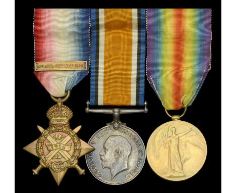 Three: Trooper W. Oliver, 2nd Life Guards  1914 Star, with clasp (2291 Tpr. W. Oliver. 2/Life Gds.); British War and Victory 