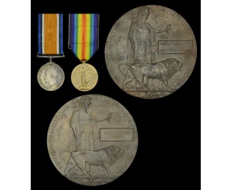 Family group:  Pair: Private E. Pearce, 21st Battalion, Duke of Cambridge’s Own (Middlesex Regiment), who was killed in actio