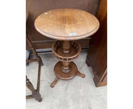 A MAHOGANY SIDE TABLE WITH LOWER GALLERIED SHELF 