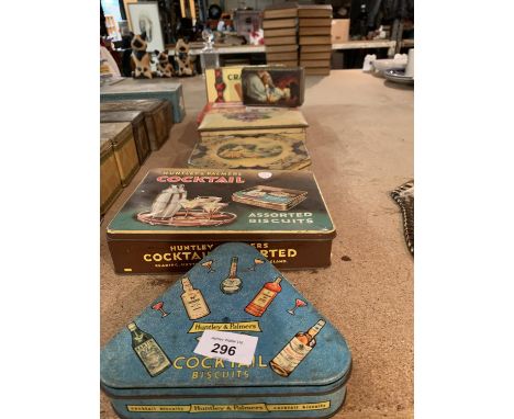SIX ORIGINAL VINTAGE BISCUIT TINS 