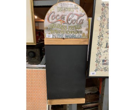 A VINTAGE STYLE REPRODUCTION WOODEN COCA COLA CHALKBOARD MENU SIGN 