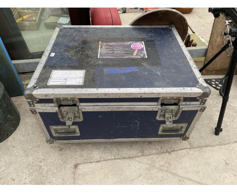AN AIRCRAFT TRUNK ON TROLLEY WHEELS 