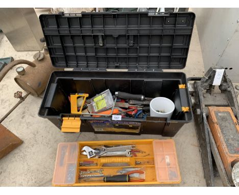 A TOOL BOX AND CONTENTS 