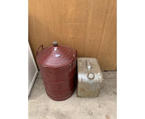 TWO VINTAGE METAL CANS 