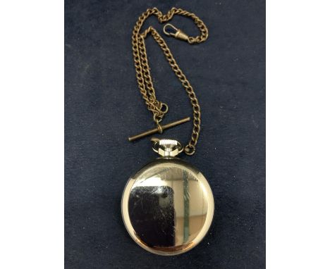 A SMITHS CHROME POCKET WATCH WITH CHAIN 