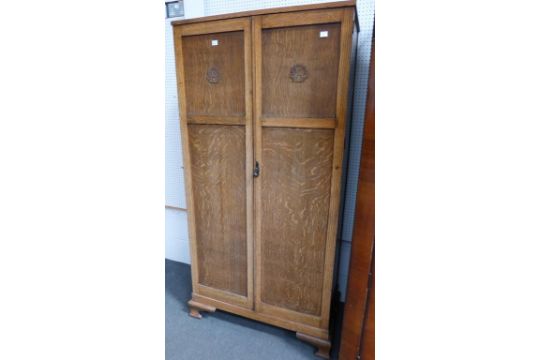 Wooden Wardrobe Featuring Six Shelves Three Drawers Three