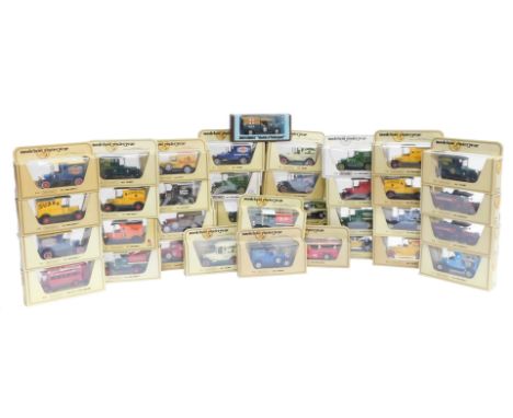 Matchbox Models of Yesteryear, to include a 1912 Ford Model T, 1928 Bugatti T44, 1918 Crosley, 1922 AEC S Type Omnibus, etc. 