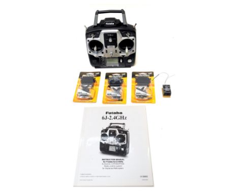 A Futaba T6J six channel digital proportional RC controller, instruction manual, Savox digital servos, Futaba R200 8SB receiv