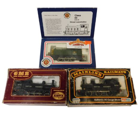 Bachmann, Airfix and Mainline locomotives, including a Bachmann Branchline OO gauge class 03 diesel locomotive, an Airfix J72