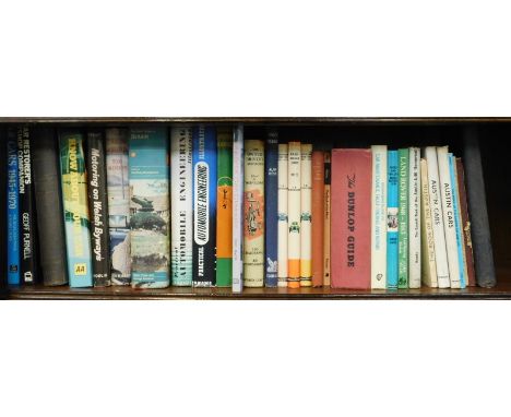 Automobilia related books, including Land Rover 1948-1983, Busses and Trolley Buses before 1919, The Shell Guide to Britain, 