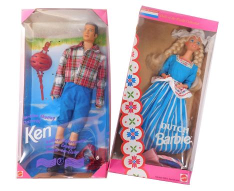 A Mattel Dolls of the World Collection Dutch Barbie and an Inline Skating Ken, boxed. (2)