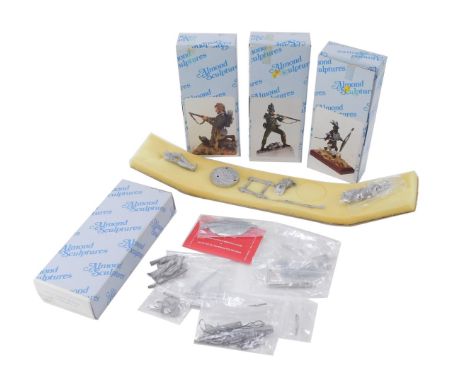 Four Almond Sculptures model kits, for Sargeant Light Infantry Company 53rd Regiment of Foot 1812-15, Sargeant 95th (Rifle) R