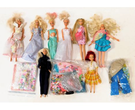 Mattel Barbie dolls, including clothing and other accessories. (1 box) 