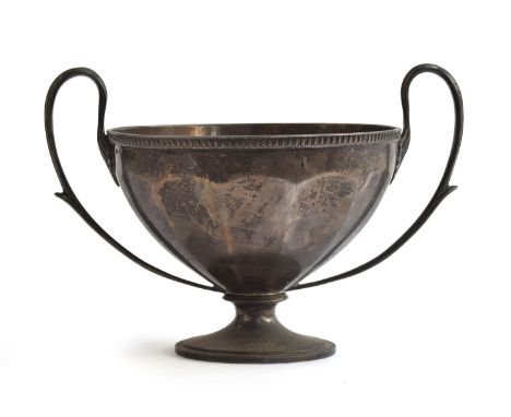 A silver twin handled trophy or bowl by Mappin &amp; Webb Ltd, Birmingham 1914, 13.6ozt 