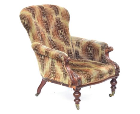 A Victorian button upholstered campaign armchair, in the style of Ross &amp; Co, detaching into separate seat, back, arms, an