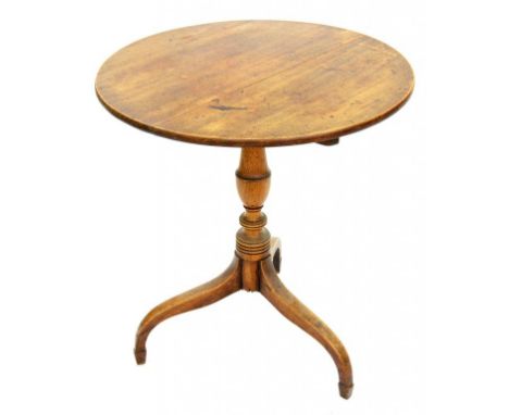 A GEORGE III MAHOGANY TRIPOD TABLE, 74CM H; 64CM DIA